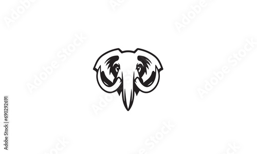 mammoth logo vector black white background