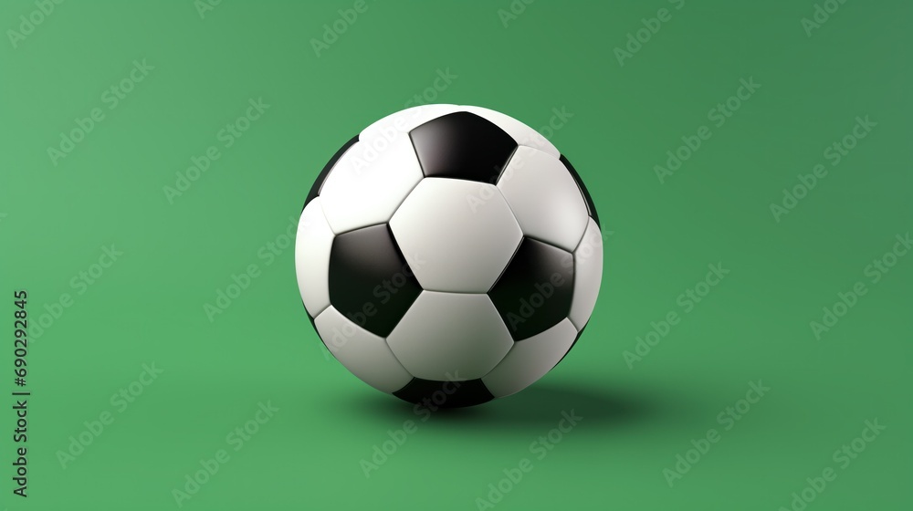 3d soccer football on green background 3d soccer football on green background