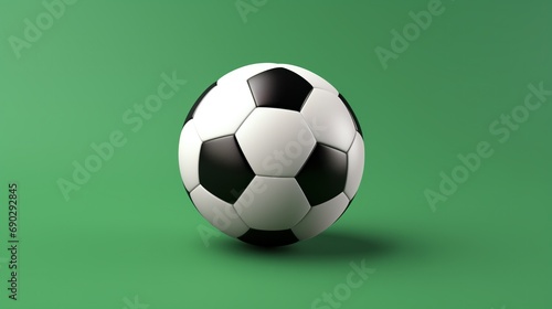 3d soccer football on green background