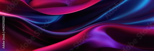 Wallpaper Mural Violet blue silk satin. Abstract shiny fabric background. Wide banner. Torontodigital.ca