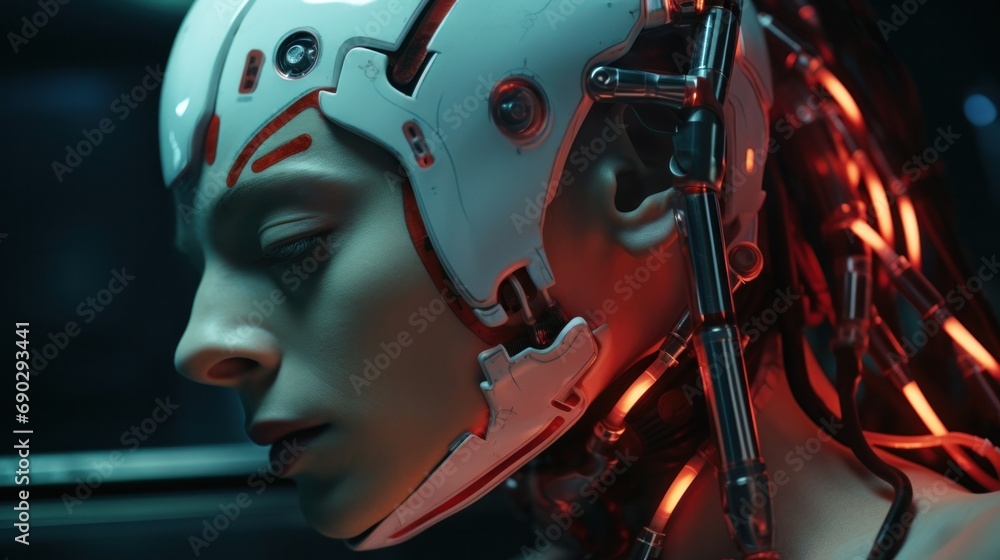 Fototapeta premium face is robot