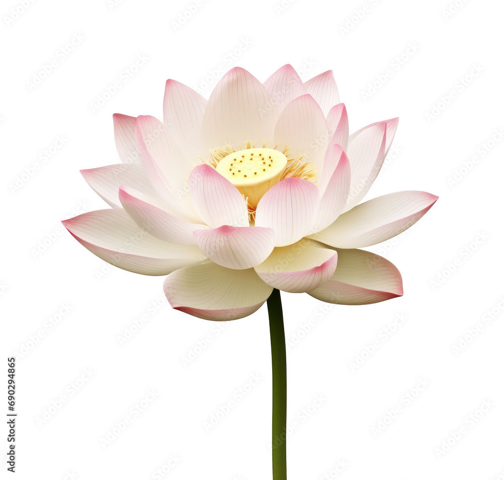 Beautiful lotus flower isolated on transparent background 
