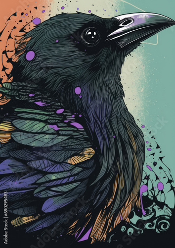 Bird colorful illustration