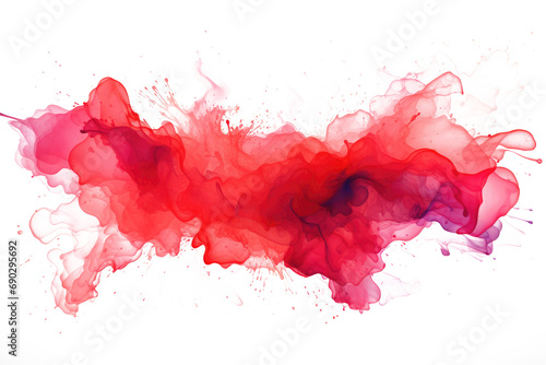 Red paint spatter on transparent background. photo