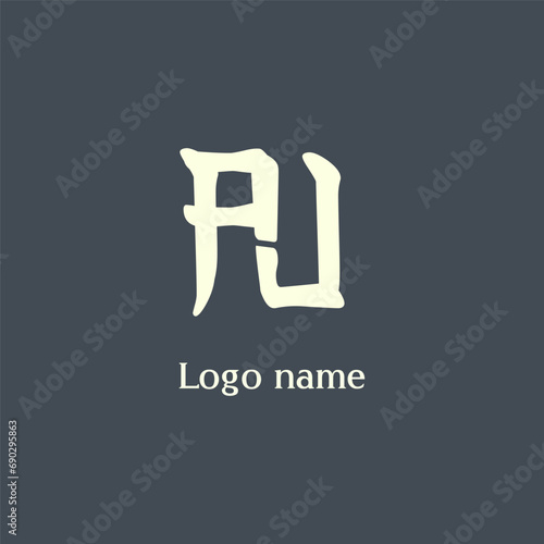 AJ letter abstract monogram initial letter logo design
