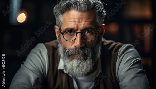 Stylish Older Man Wearing Glasses