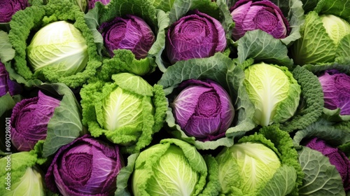 a lot of cabbage on a dark background photo