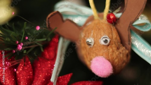 decoración artesanal de animales para el árbol de navidad