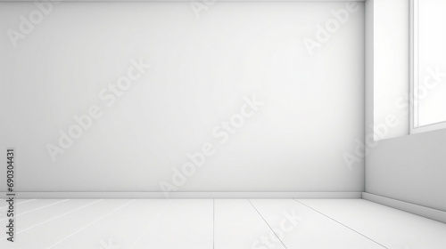 Clean and Minimal White Studio Background for Product Presentation - Contemporary Design Mockup with Empty Space and Artistic Composition for Modern Showcase and Display.