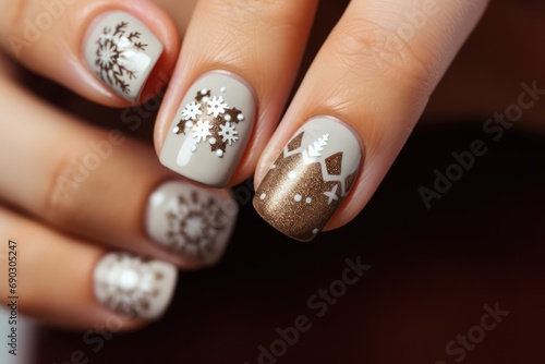 Winter Nail Art With Christmas Ornaments