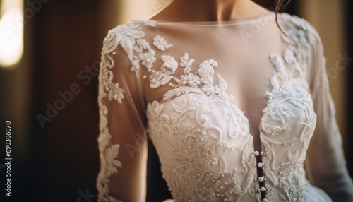 A Bride's Stunning Wedding Dress Up Close