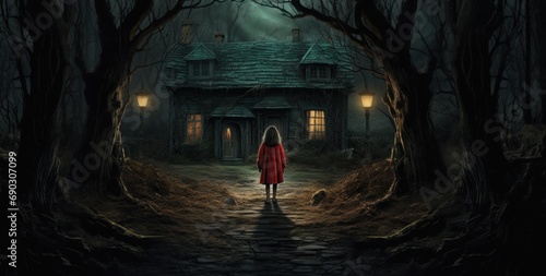 Little Red Riding Hood Approaches Spooky House © Аrtranq