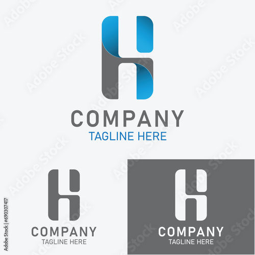 vector alphabetical letter H logo