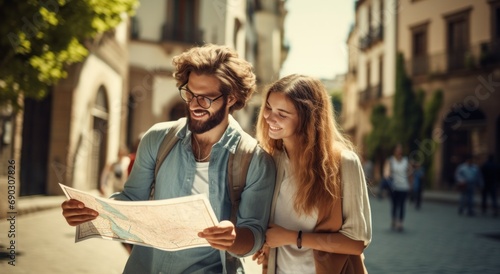 Tourists Exploring with City Map