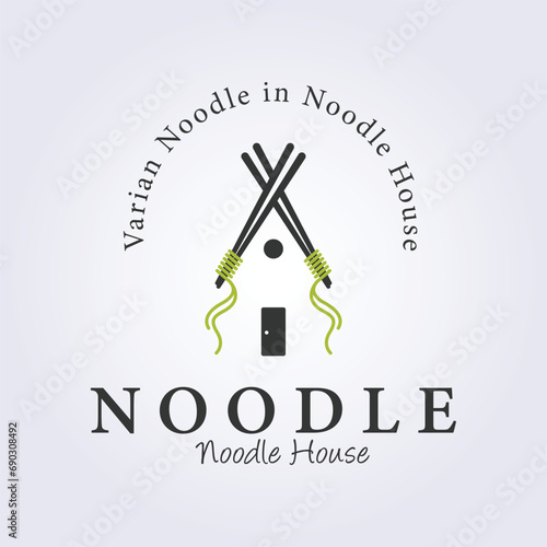 house of noodle logo vector, abstract noodle icon illustration design