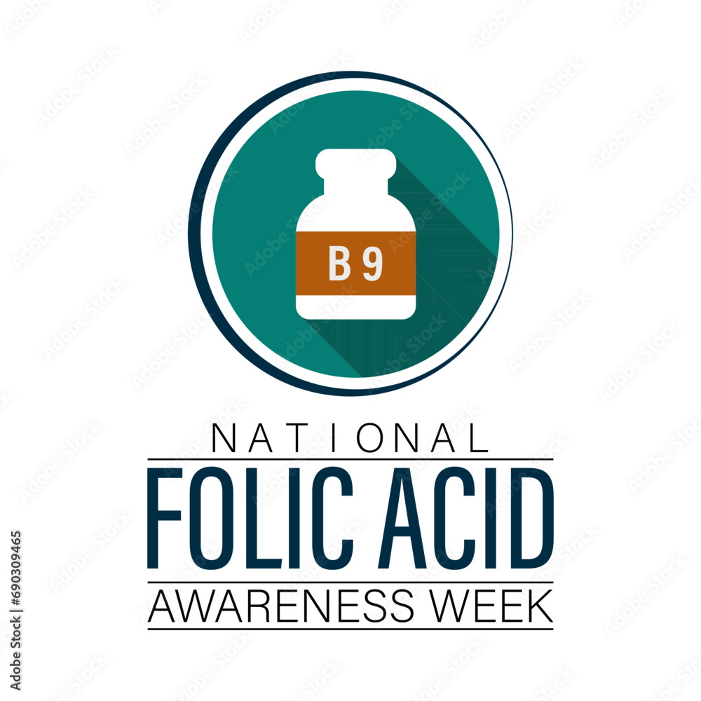 National Folic Acid Awareness Week vector template design. Its Promoting Health and Pregnancy Wellness with Folic Acid . Banner, card, poster design. National Folic Acid Awareness Week vector template design. Its Promoting Health and Pregnancy Wellness with Folic Acid . Banner, card, poster design.