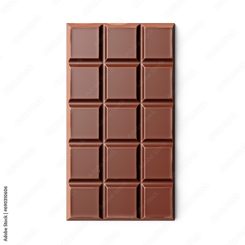A big yummy chocolate bar isolated on transparent background. Generative AI A big yummy chocolate bar isolated on transparent background. Generative AI