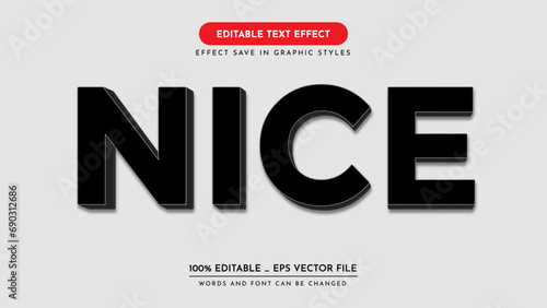 editable text effect style. nice text effect, vector illustration.