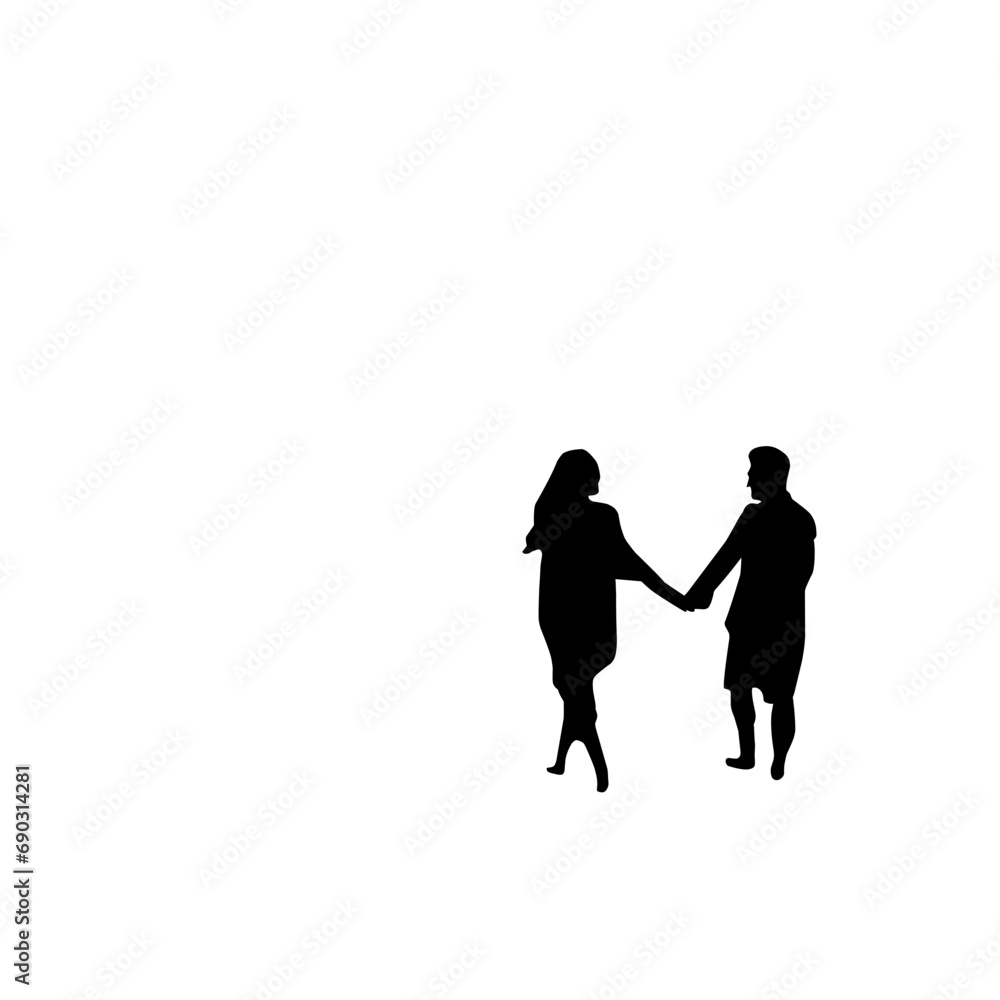 silhouette of human couple