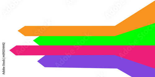 Free Download Colorful abstract perspective line stripes arrow with 3d dimensional effect isolated on white. - GFXLoad