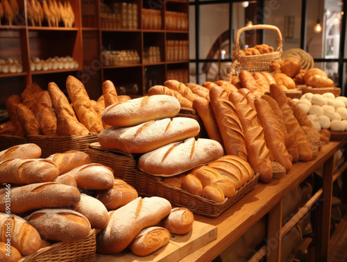 bread in a bakery