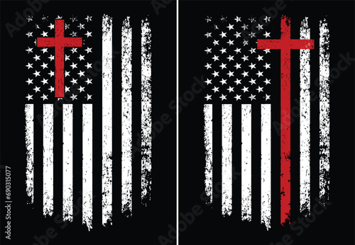 Faith Cross American Flag Christian Patriot Design