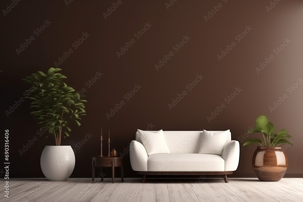 Timeless Simplicity: Neutral Living Room with White Couch Timeless Simplicity: Neutral Living Room with White Couch