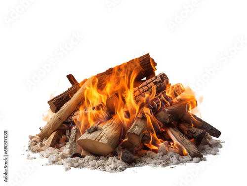 Blazing Bonfire, isolated on a transparent or white background