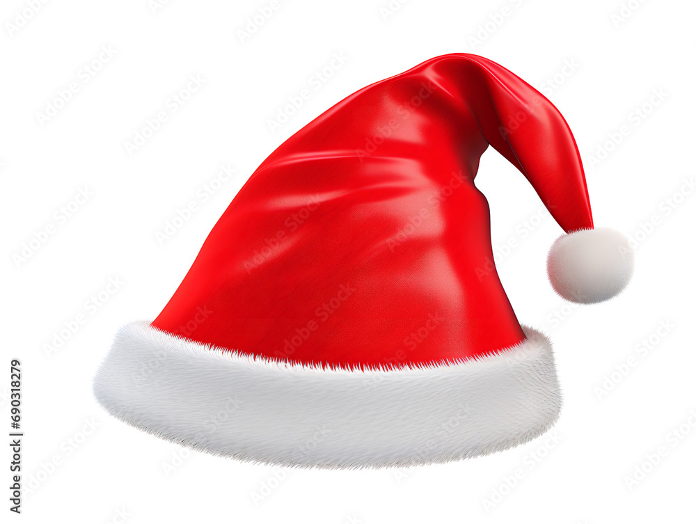 Whimsical Cartoon Santa Hat, isolated on a transparent or white background Whimsical Cartoon Santa Hat, isolated on a transparent or white background