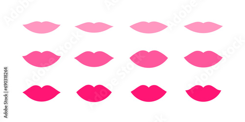 Contour geometric emblem of lips. Simple icon symbol for cosmetics, perfumeries and package design.