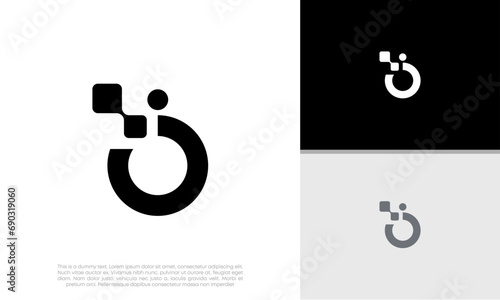 Initials O logo design. Initial Letter Logo. Innovative high tech logo template.	

