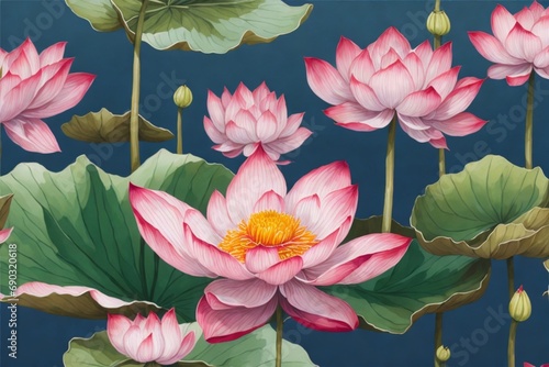 Lotus flower floral, art design collection