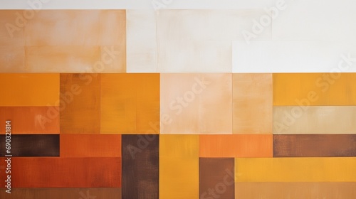 Radiant Ombre  A captivating blend of burnt orange  gold  and yellow in an abstract canvas. Geometric patterns and textured depth.