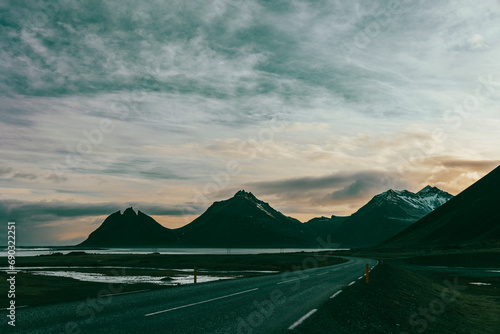 The Vestrahorn  the sea and the ice