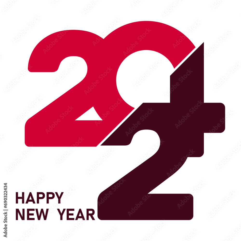 Happy New Year 2024 logo text design. 2024 number design template. Happy New Year 2024 symbol. Happy New Year 2024 logo text design. 2024 number design template. Happy New Year 2024 symbol.