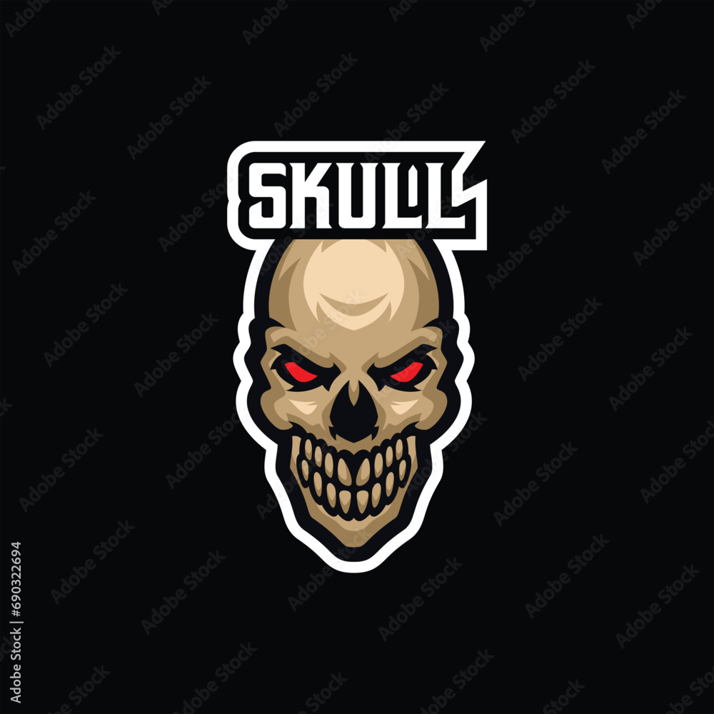skull esport mascot design logo