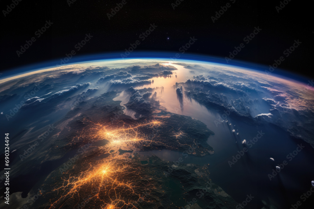 Fototapeta premium world map.Planet Earth -Communication technology for internet business. Global business concept of connections and information transfer