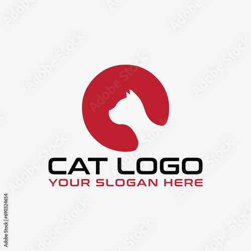 cat store logo design vector