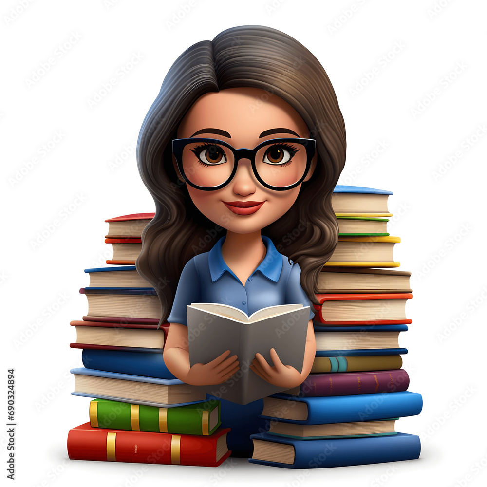 Emoji of a librarian organizing books Generative AI Emoji of a librarian organizing books Generative AI