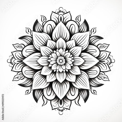 mandala coloring page for adults  generative ai