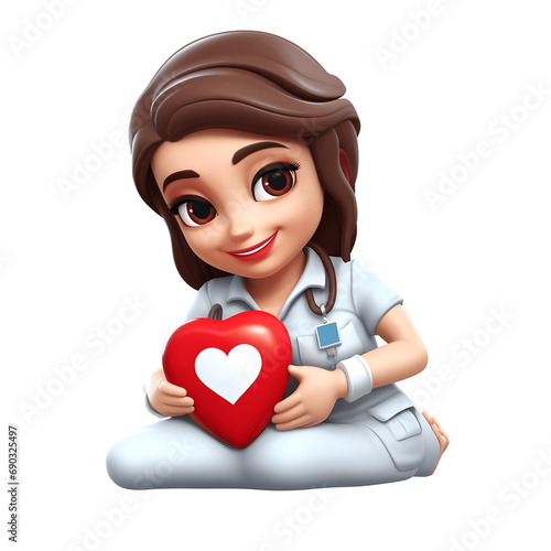 Emoji of a nurse caring for a patient Generative AI