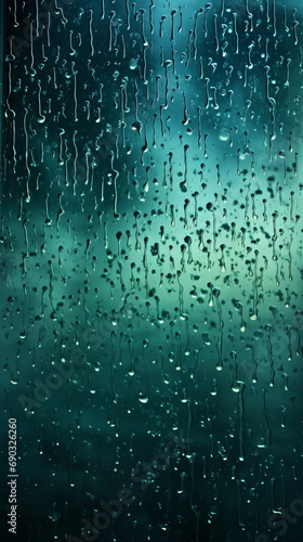 Close up image of an texture of the real rain drops sliding on window glass in the night. raindrops for overlaying on window  background of drops of water rain on glass transparent Generative ai