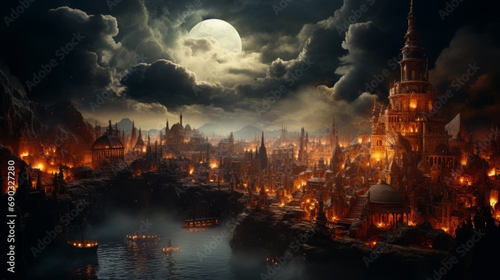 city view from above ai generated