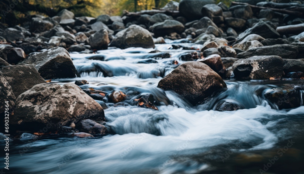 A Serene Stream Flowing Through a Natural Landscape A Serene Stream Flowing Through a Natural Landscape