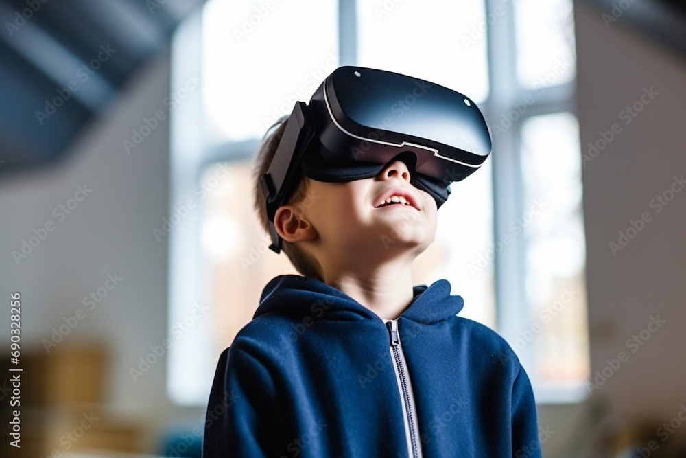 Child gaming with a VR headset Child gaming with a VR headset