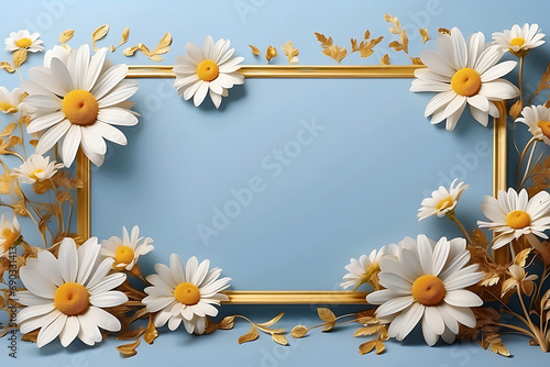 Banner template with place for text for Women's Day, Mother's Day, Birthday. Greeting card with daisies © Svitlana