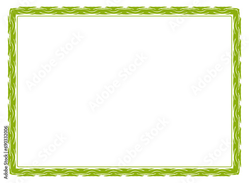Green frame with ornament vector illustration	
