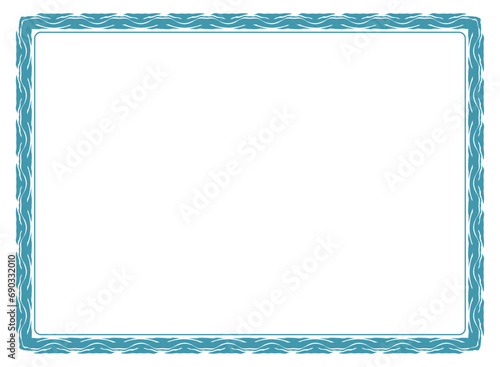 Blue frame with ornament vector illustration	
