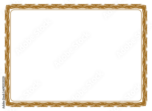 brown frame with ornament vector illustration	

