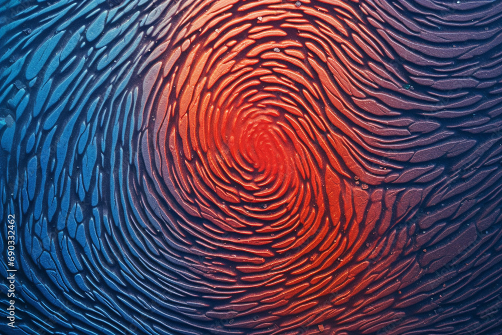 An abstract image of a fingerprint with vibrant, multi-colored swirls and patterns, suggesting uniqueness and individuality. An abstract image of a fingerprint with vibrant, multi-colored swirls and patterns, suggesting uniqueness and individuality.